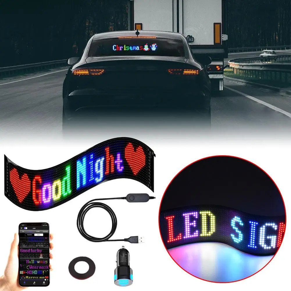 (2024 Per Promotion🔥- SAVE 50% OFF) Custom Bluetooth LED Car Sign