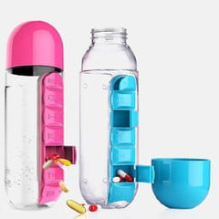 2 in 1 600ml 7 Grids Medicine Box Water Cup