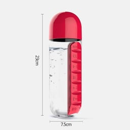 2 in 1 600ml 7 Grids Medicine Box Water Cup