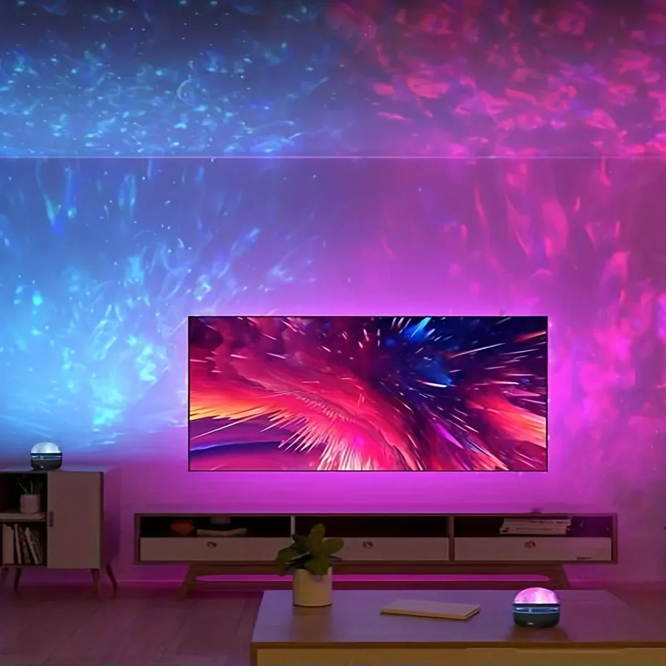 2 in 1 Northern Lights and Ocean Wave Projector with 14 Light Effects for Bedroom