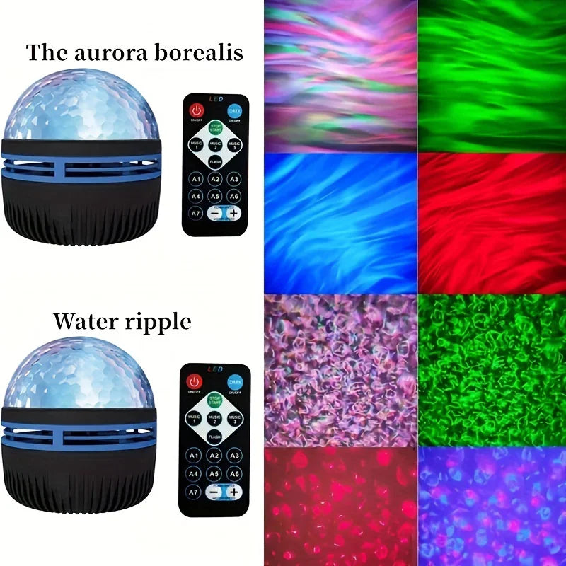 2 in 1 Northern Lights and Ocean Wave Projector with 14 Light Effects for Bedroom