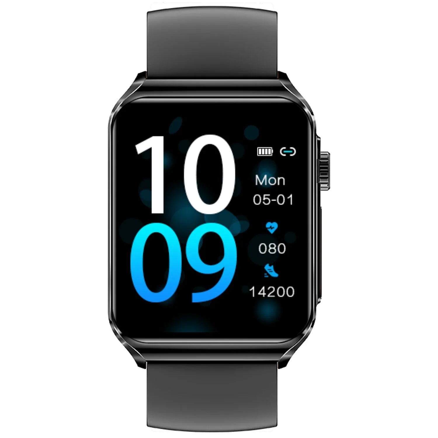 BW-HL6 Smartwatch: 1.85” AMOLED, HRV, ECG, Blood Glucose & More – Black Silicone