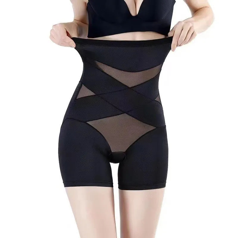 CROSS COMPRESSION ABS & BOOTY HIGH WAISTED SHAPERWEAR-BLACK