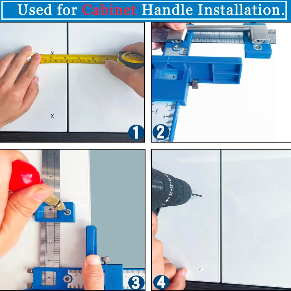 Cabinet Hardware Jig With Automatic Center Punch