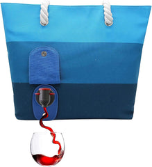 Canvas Wine Purse with Hidden Spout, Holds 2 Bottles for Wine Lovers