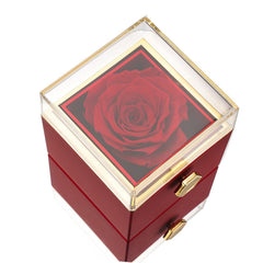 ETERNAL ROSE BOX - W/ ENGRAVED NECKLACE & REAL ROSE