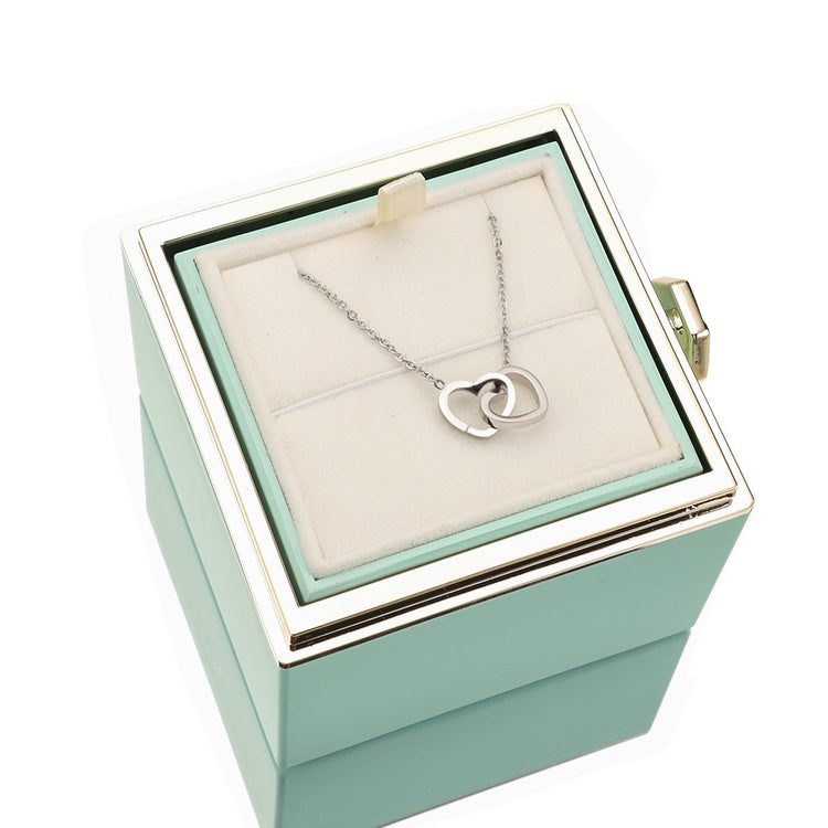 ETERNAL ROSE BOX - W/ ENGRAVED NECKLACE & REAL ROSE