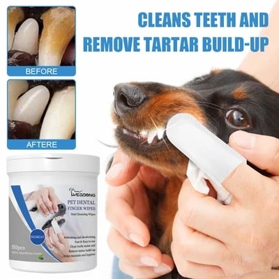 (🎁2024 New Year Hot Sale🎁)Pet Teeth Macular Bacteria Cleaning Finger Wipes