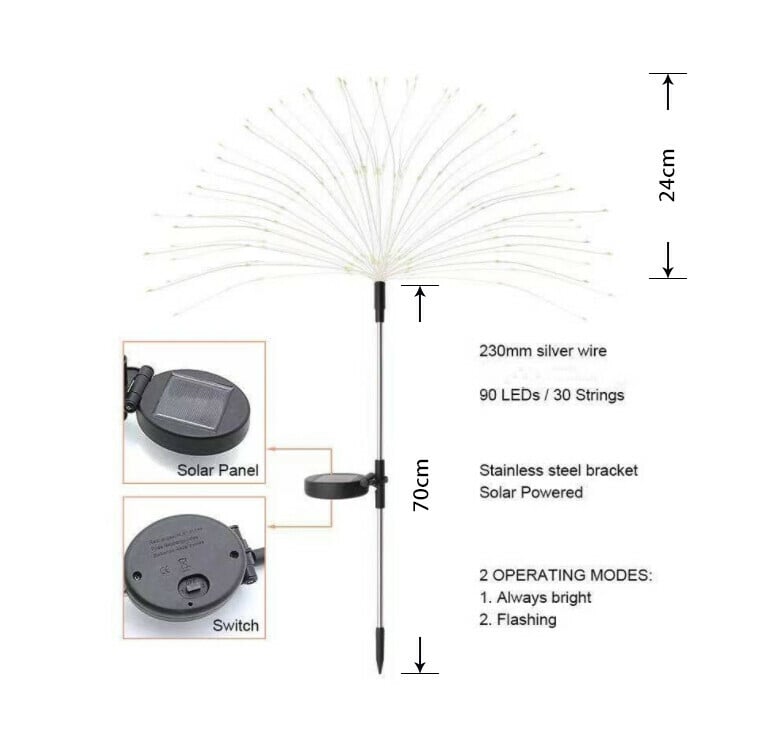 Buy Now 50% OFF Waterproof Solar Garden Fireworks Lamp