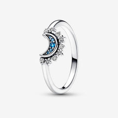 Celestial sun & moon ring set